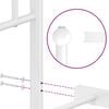 vidaXL Bed Frame White Powder-coated steel King Size Bed Frame