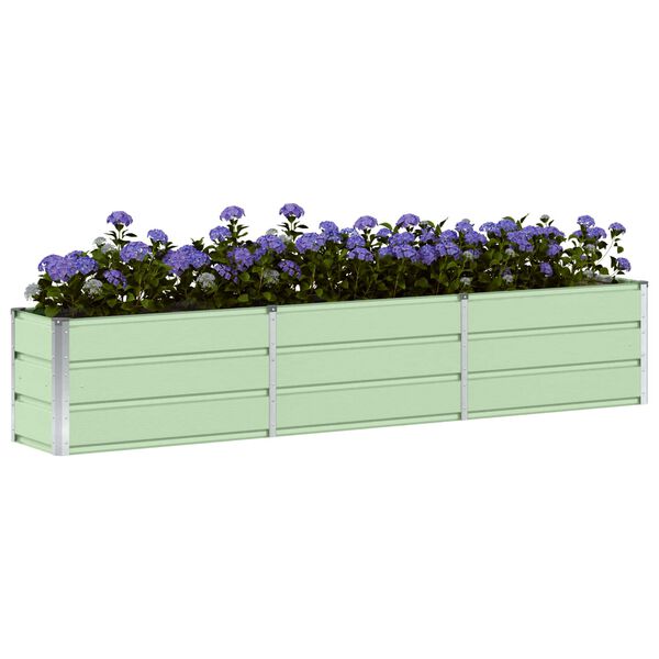 vidaXL Planter Green 94.49 x 15.75 x 17.72 in Steel