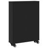 vidaXL Narrow Storage Trolley Black 18.9x5.1x26.8" Engineered Wood