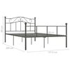vidaXL Bed Frame Grey Metal Double Durable Bed Frame Rectangular