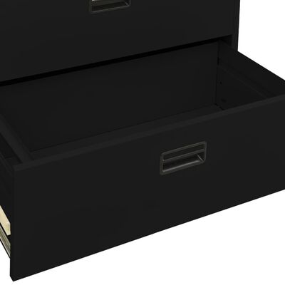 vidaXL Filing Cabinet Black 35.4"x18.1"x28.5" Steel