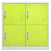 vidaXL Locker Cabinet Set of 5 Light Grey and Green Steel Medium