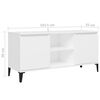 vidaXL TV Cabinet White Engineered wood, Metal Medium TV Cabinet