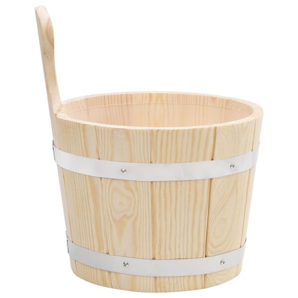 vidaXL Sauna Bucket and Ladle Set Natural wood Solid pine wood One size