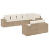 vidaXL Garden Sofa Set Beige PE Rattan Large Adjustable Feet