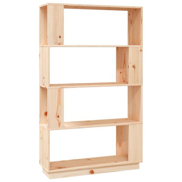 vidaXL Book Cabinet Natural wood Solid pine wood 31.5 x 9.8 x 52.0 in