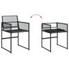 vidaXL Garden Dining Set Black Poly Rattan Large Foldable