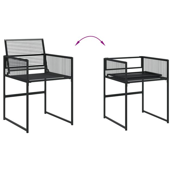 vidaXL Garden Dining Set Black Poly Rattan Large Foldable