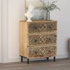 vidaXL Side Cabinet Natural Mango Wood Solid mango wood, iron legs Small