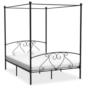 vidaXL Bed Frame Black Metal Full Durable Bed Frame Rectangular