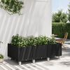 vidaXL Garden Planter Black Polypropylene Large Portable