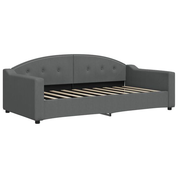 vidaXL Day Bed Dark Grey Fabric (100% polyester), metal, solid wood Single