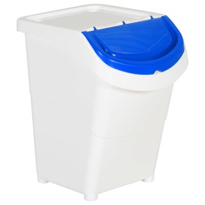 vidaXL Stackable Waste Bins with Lids 3 pcs White PP 31.7 gal