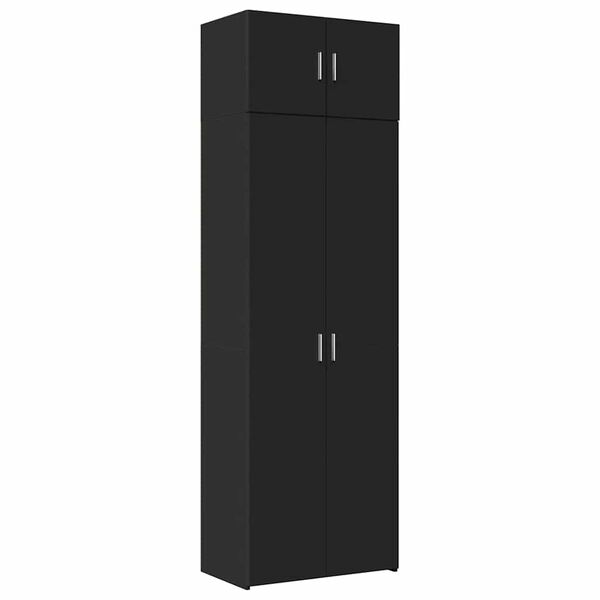 vidaXL Storage Cabinet Black Engineered Wood Tall Storage Cabinet