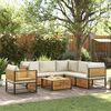 vidaXL Garden Sofa Set Cream, Brown Solid Acacia Wood, Powder-Coated Steel