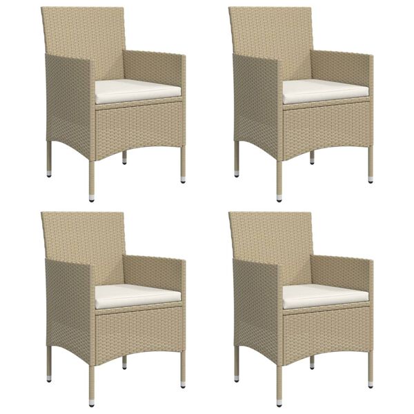 vidaXL Garden Dining Set Beige and Black