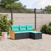 vidaXL Garden Sofa Set Black, Blue