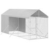 vidaXL Outdoor Dog Kennel Silver Galvanized steel 6.6 x 19.7 x 8.2 ft