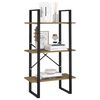 vidaXL Storage Shelf Natural wood and black Solid pine wood and metal