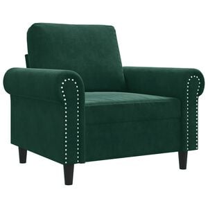 vidaXL Sofa Chair Dark Green Velvet 100% polyester, metal, textilene