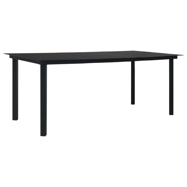 vidaXL Dining Table Black Steel, Glass 74.8 x 35.4 x 29.1 in Durable