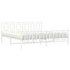 vidaXL Bed Frame White Powder-Coated Steel Full Bed Frame Rectangular