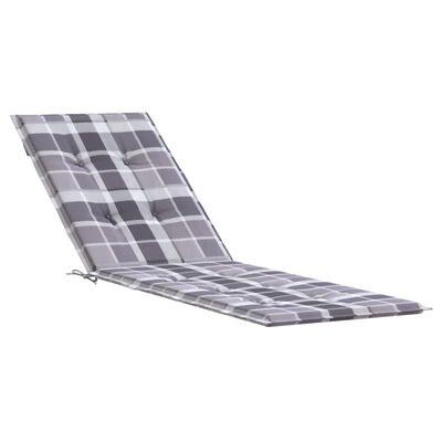 vidaXL Deck Chair Cushion Gray Check Pattern (29.5"+41.3")x19.7"x1.2"