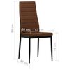vidaXL Dining Chair Set of 4 Brown Polyester fabric, Metal Standard