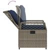 vidaXL Reclining Patio Chair Gray PE rattan Standard Adjustable Feet