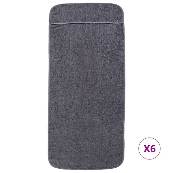 vidaXL Beach Towel Set of 6 Anthracite 84% cotton, 16% polyester