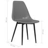 vidaXL Dining Chair Set of 4 Grey Polypropylene, Powder-Coated Metal