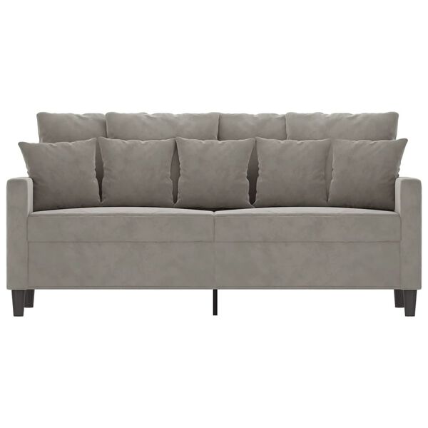 vidaXL 2-Seater Sofa Light Gray 55.1" Velvet