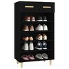 vidaXL Shoe Cabinet Black Engineered Wood Medium Shoe Cabinet