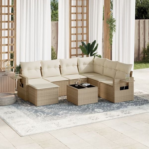 vidaXL Garden Sofa Set Beige