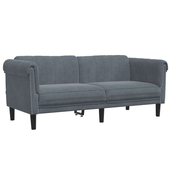 vidaXL Sofa Set Dark grey Velvet (100% polyester), plywood, solid wood