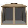vidaXL Gazebo with Double Roof&Mesh Walls Taupe 9.6'x9.6' Steel