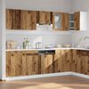 vidaXL Kitchen Cabinet Set Old wood Engineered wood and glass Large