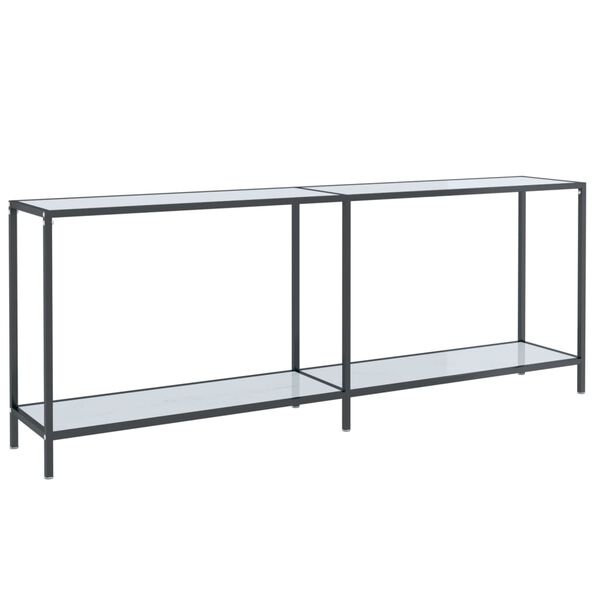 vidaXL Console Table White Tempered glass Large Console Table