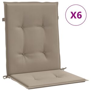 vidaXL Lowback Chair Cushion Set of 6 Taupe Oxford fabric