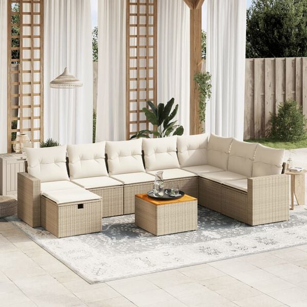 vidaXL Garden Sofa Set Beige