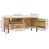 vidaXL TV Cabinet Brown Solid pine wood, Metal Medium TV Cabinet