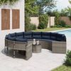 vidaXL Patio Sofa Gray PE rattan Large UV-resistant materials