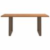 vidaXL Dining Table Light brown, Natural steel