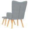vidaXL Relaxing Chair With Stool Light Grey