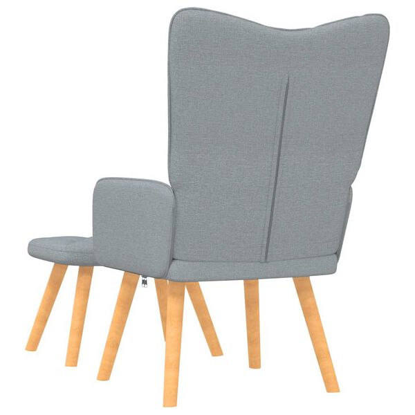 vidaXL Relaxing Chair With Stool Light Grey