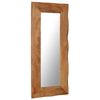 vidaXL Mirror Brown, Clear Solid Acacia wood, Glass 19.7 x 43.3 in