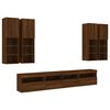 vidaXL TV Wall Cabinet Set Brown Oak Engineered Wood, Glass Medium