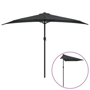vidaXL Garden Parasol Anthracite Polyester Fabric 118.1 x 61.0 in
