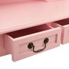 vidaXL Dressing Table Set with Stool Pink 31.5x27.2x55.5" Paulownia Wood