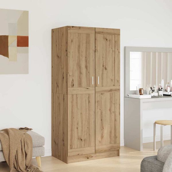 vidaXL Wardrobe Artisian Oak 32.48 x 20.28 x 70.87 in Engineered Wood